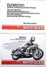 15 vintage advertenties Moto Guzzi Motobecane motor 70-86 mo, Verzenden, Gebruikt, Motoren