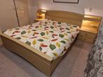 Tweepersoons bed 160 cm (2x 80) deels elektrisch, Huis en Inrichting, Slaapkamer | Bedden, 160 cm, Gebruikt, Bruin, Hout