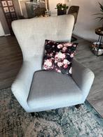 Grijze stoffen fauteuil, Ophalen, Minder dan 75 cm, Zo goed als nieuw, 75 tot 100 cm