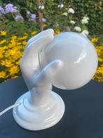 Vintage jaren 80 wandlamp bol in hand wit, Ophalen of Verzenden, Zo goed als nieuw