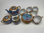 Vintage, Japans Blue Lustreware White theeservies, Ophalen