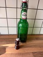 Grolsch bierfles 1,5 liter en opener, Ophalen of Verzenden, Zo goed als nieuw, Flesopener, Grolsch