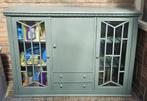 Oude vintage houten kast met mooie vitrinedeurtjes, Huis en Inrichting, Kasten | Overige, Ophalen, Gebruikt