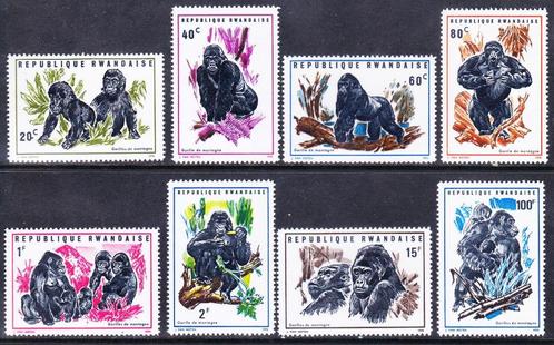 Rwanda 1970 pf mi 400 a - 407 a gorilla aap, Postzegels en Munten, Postzegels | Thematische zegels, Postfris, Dier of Natuur, Verzenden