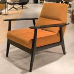 Inhouse Fauteuil Jontia Oranje Ribstof Zwart Houten Frame, Huis en Inrichting, Ophalen, Nieuw, 75 tot 100 cm, 50 tot 75 cm