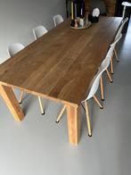 Eettafel 220 x 100 cm eikenkleur, Huis en Inrichting, Tafels | Eettafels, Ophalen, Gebruikt, 100 tot 150 cm, Eikenhout