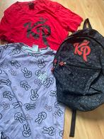 Knolpower shirts en tas, Sieraden, Tassen en Uiterlijk, Gebruikt, Rugtas, 30 tot 40 cm, Rood