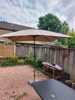 Tuintafel hartman blauw 160x87 met parasol ecru  2,5 x 2,5, Tuin en Terras, Ophalen, Gebruikt, Rechthoekig, Kunststof