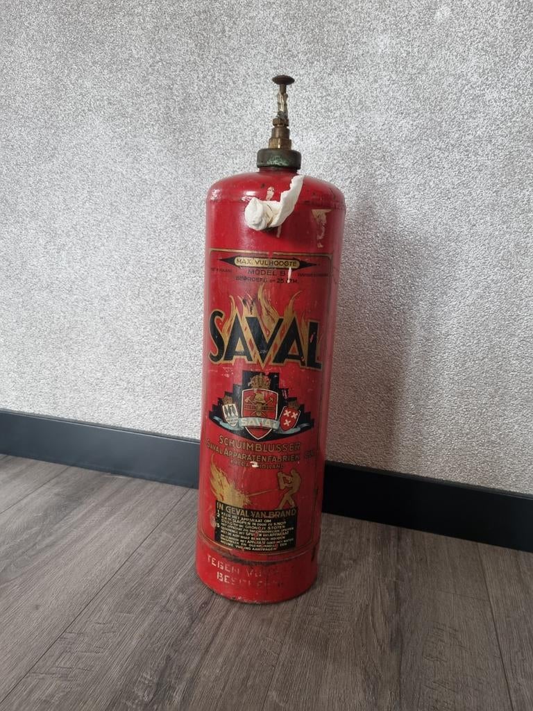 Antieke brandblusser van Saval uit 1948, Ophalen of Verzenden