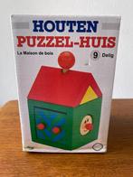 9 delige  "Houten-Huis Puzzel"  als Nieuw in Doos, Overige typen, Ophalen of Verzenden, Zo goed als nieuw