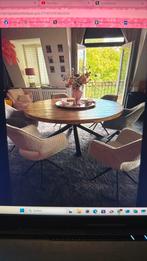 Eethoektafek Mango blad 180cm stevige tafel, Huis en Inrichting, Ophalen, 150 tot 200 cm, Rond, Vijf personen of meer