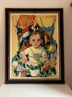 Te koop olieverf schilderij Freek van den Berg, Antiek en Kunst, Ophalen