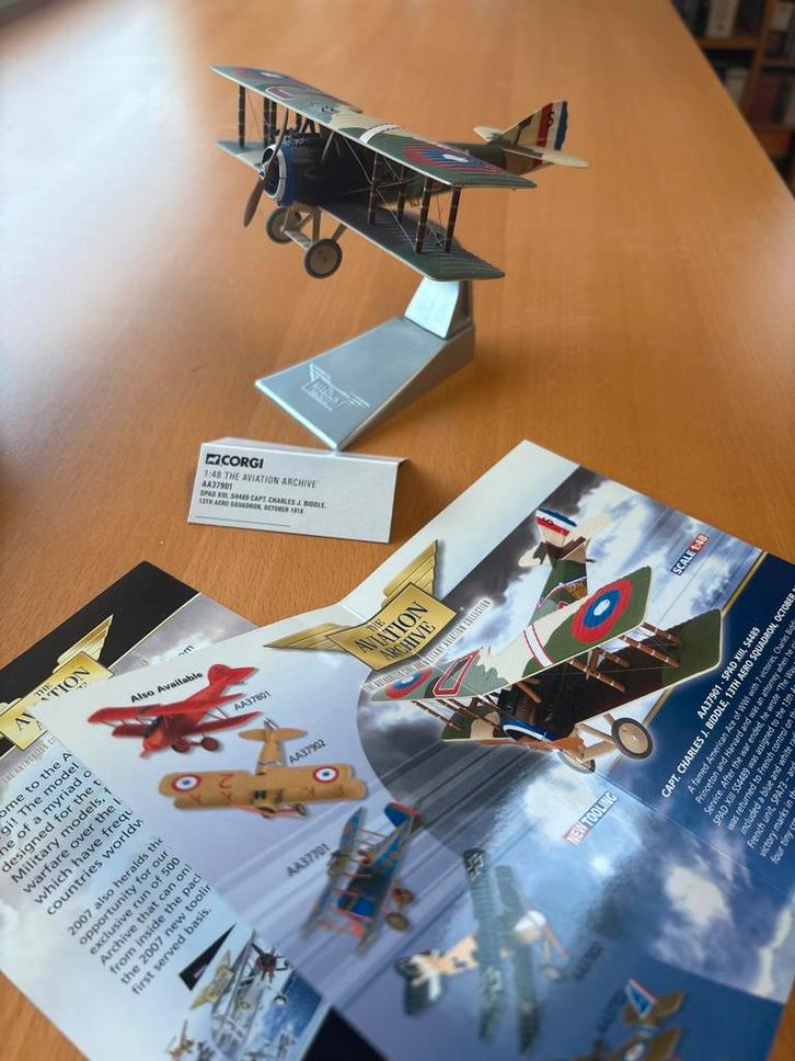 Corgi Aviation Archive SPAD XIII Diecast schaal 1:48, Hobby en Vrije tijd, Modelbouw | Vliegtuigen en Helikopters, Groter dan 1:72