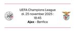 Ajax - Benfica 1x ticket vak 114, Losse kaart, Eén persoon, November, Europa of Champions League
