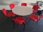 Ronde tafel 120 diameter 73 cm hoogte en 6 stoelen, Huis en Inrichting, Tafels | Eettafels, Ophalen, Rond, 100 tot 150 cm