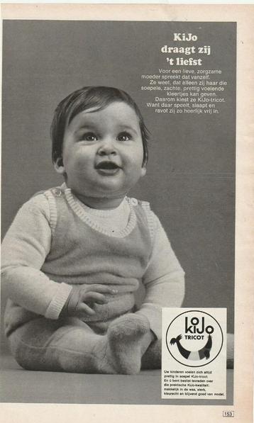 Retro reclame 1969 Kijo baby mode boxpakjes jaren 60 beschikbaar voor biedingen