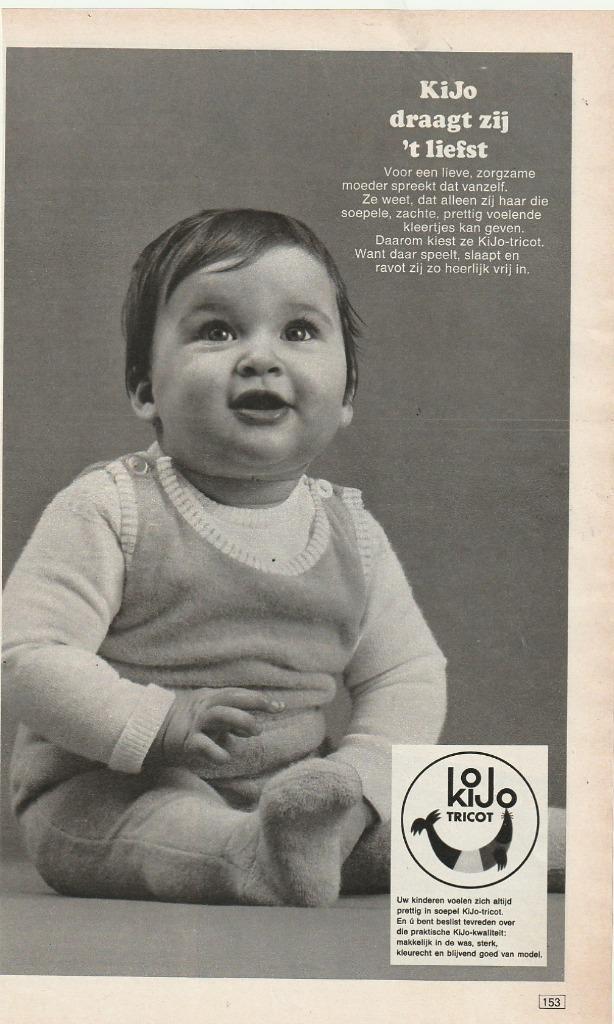 Retro reclame 1969 Kijo baby mode boxpakjes jaren 60, Verzamelen, Retro, Overige typen, Verzenden