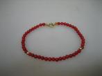Antiek Baby Armbandje met Bloedkoralen & gouden balletjes, Verzenden, Nieuw, Goud, Armband