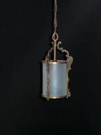 Oude lantaarn met mat rond glas, Huis en Inrichting, Ophalen, Gebruikt, Glas, 75 cm of meer