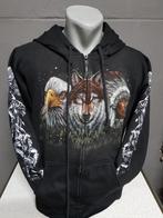 Zwart vest, Indiaan, adelaar,wolf, printvest, Kleding | Heren, Ophalen of Verzenden, Nieuw, Overige maten, Zwart