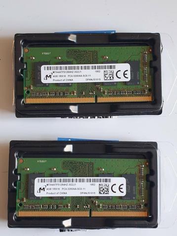 2x 4GB DDR4 Laptop Ram (PC4-3200mhz) 8GB €9 beschikbaar voor biedingen
