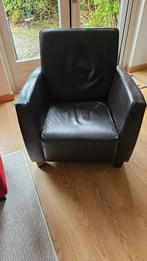 Fauteuil donkerbruin leer. Gratis af te halen., Ophalen, Gebruikt, 75 tot 100 cm, Leer