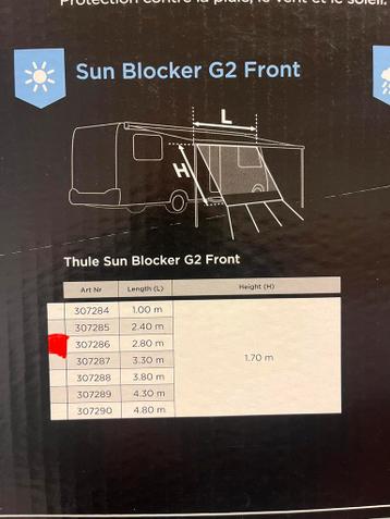 THULE SUN BLOCKER G2 FRONT LENGTE 2,80 m