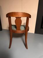 Oud houten stoeltje met bekleding, Huis en Inrichting, Stoelen, Gebruikt, Bruin, Ophalen of Verzenden, Eén