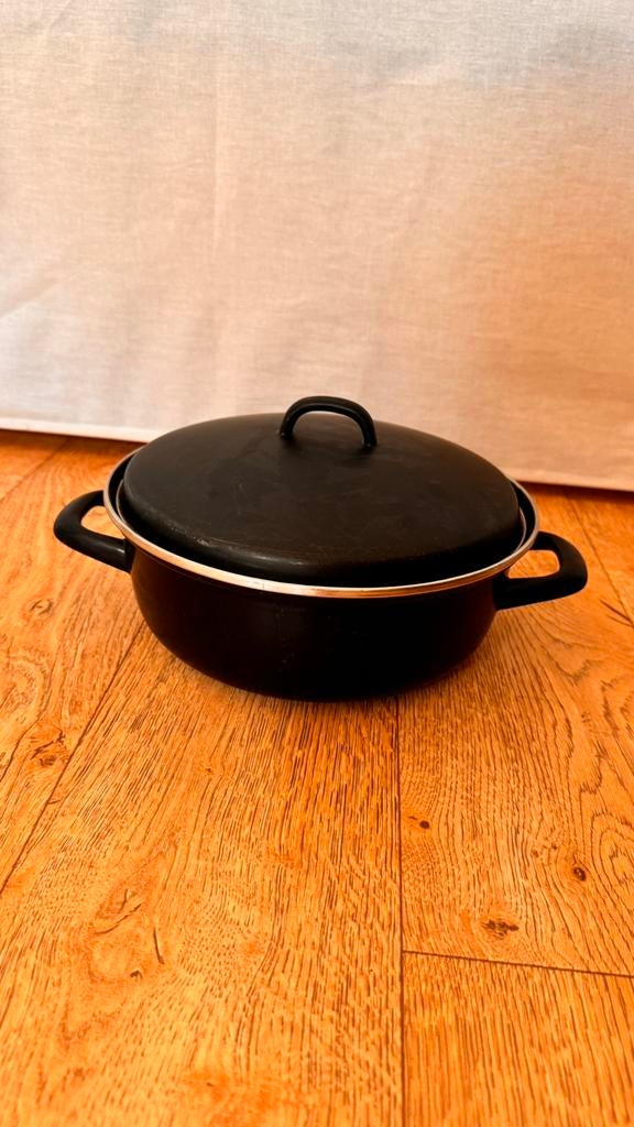 Braadpan zwart emaille ø 24 cm, Ophalen, Gebruikt, Overige materialen, Koekenpan of Braadpan
