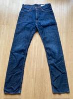 Blauwe jeans low waist, slim leg, knoopsluiting maat 30, Blauw, W32 (confectie 46) of kleiner, Ophalen of Verzenden, Zo goed als nieuw