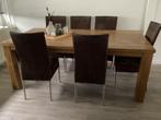 Eettafel + 6 stoelen, 4 tot 6 stoelen, Gebruikt, Ophalen