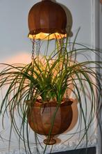 Vintage Houten Hanglamp met Hangpot Scandinavisch, Ophalen, Gebruikt, Metaal, Vintage Scandinavisch