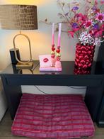 Mooie zwarte kaptafel sidetable / bureau met glasplaat, Ophalen, Gebruikt, 100 tot 150 cm, 25 tot 50 cm