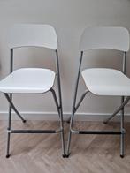 2 Ikea FRANKLIN Barkrukken - Opklapbaar, Wit, 63cm, Huis en Inrichting, Stoelen, Ophalen, Gebruikt, Twee, Wit