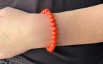 Bloedkoraal kaasjes armband antiek 14k gouden slot dames