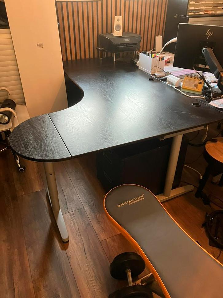 2 x hoekbureau Galant zwart inclusief ladennlok, Huis en Inrichting, Bureaus, Zo goed als nieuw, Ophalen of Verzenden