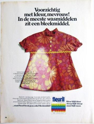 3 vintage advertenties reclames Fleuril wasmiddel 1969-71 beschikbaar voor biedingen