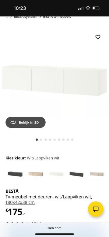 Ikea Besta tv-meubel/ dressoir wit - afbeelding 3