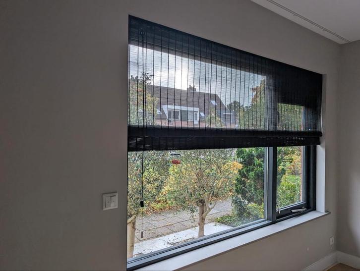 Indivipro NatureDeco bamboe vouwgordijnen zwart (2 stuks), Huis en Inrichting, Stoffering | Gordijnen en Lamellen, Zo goed als nieuw