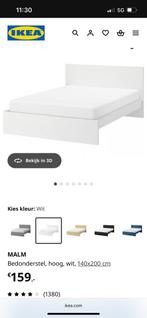 Malm 140x200 bed incl. matras, Huis en Inrichting, Slaapkamer | Bedden, Ophalen, Wit, Tweepersoons, 140 cm