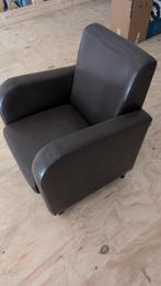 Leren fauteuil / stoel – donkerbruin, Ophalen, Gebruikt, 75 tot 100 cm