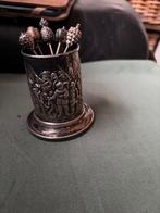 Vintage verzilverde Likeurglas met Prikkers, Ophalen of Verzenden