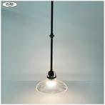 Oude holophane pendellamp Lamp Hanglamp, Ophalen, 50 tot 75 cm, Holophane, Vintage Klassiek