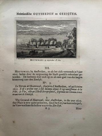 003 / Amsterdam Houtewael  Kopergravure  1725 beschikbaar voor biedingen