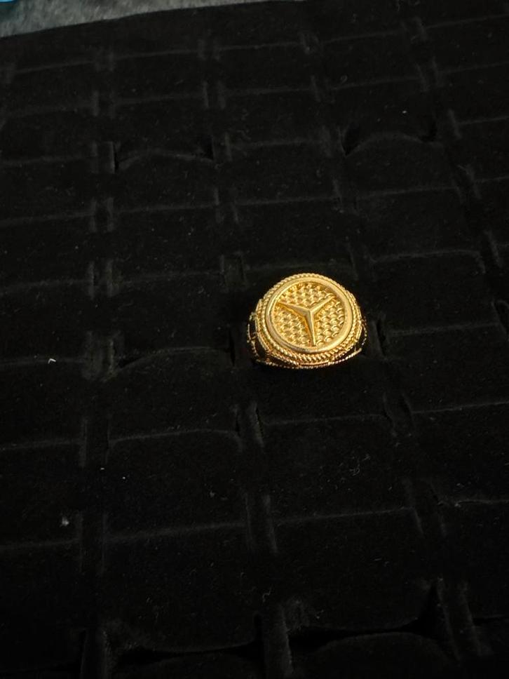 Mercedes Gouden ring - 18k verguld - verstelbaar, Sieraden, Tassen en Uiterlijk, Ringen, Nieuw, Dame of Heer, Kleiner dan 17, Goud