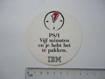 sticker oud IBM Computer pc PS/1 retro vintage  beschikbaar voor biedingen