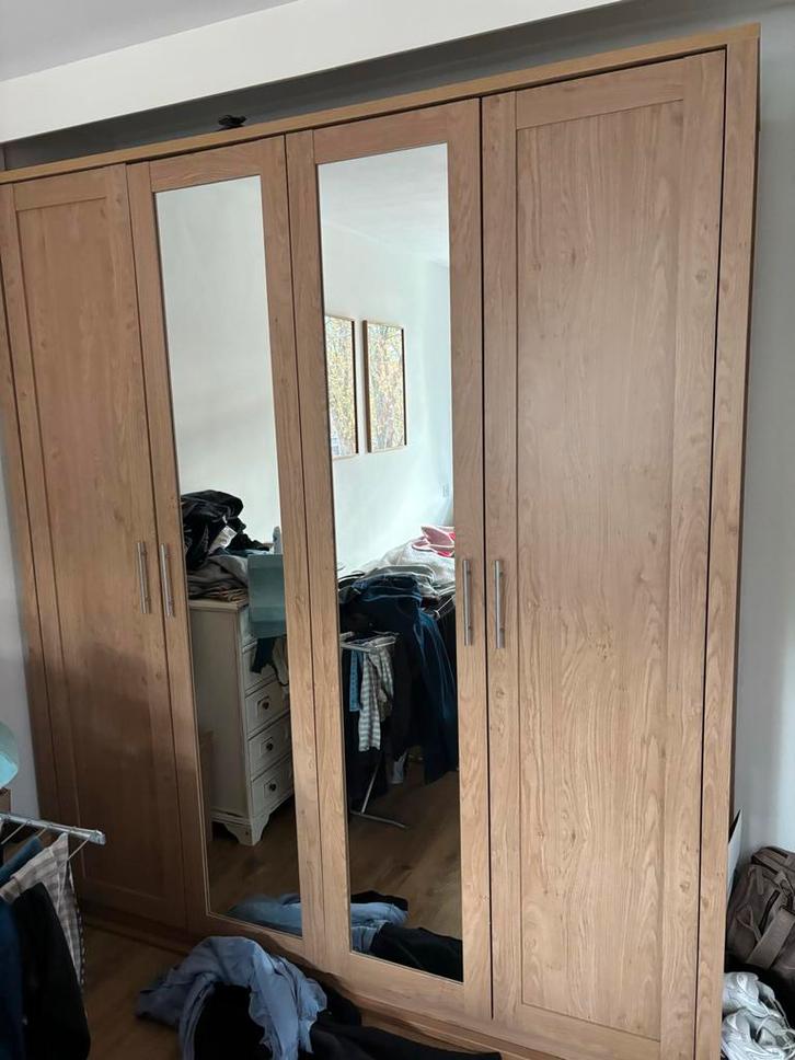 Kledingkast met spiegeldeuren - Wegens verhuizing, Huis en Inrichting, Kasten | Kledingkasten, Gebruikt, 200 cm of meer, 150 tot 200 cm