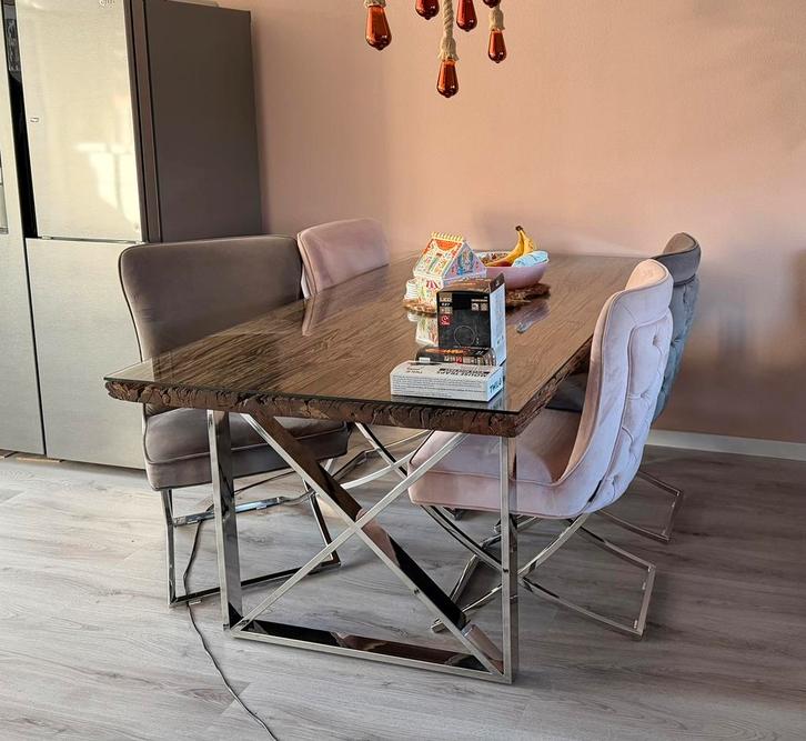 Prachtige eettafelset – Richmond Kensington, Huis en Inrichting, Tafels | Eettafels, Gebruikt, 50 tot 100 cm, 150 tot 200 cm, Vijf personen of meer