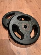 Halterschijven 10kg 5kg 30mm + halterstangen, Sport en Fitness, Fitnessmaterialen, Ophalen of Verzenden, Gebruikt, Benen, Halterset