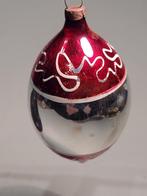 oude druppel kerstbal rood met zilver H 8,5 cm, Ophalen, Gebruikt